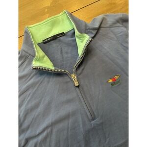 B‎ Draddy Pullover Mens Large Blue Quarter Zip Baltrusol Embroidered Golf Peru